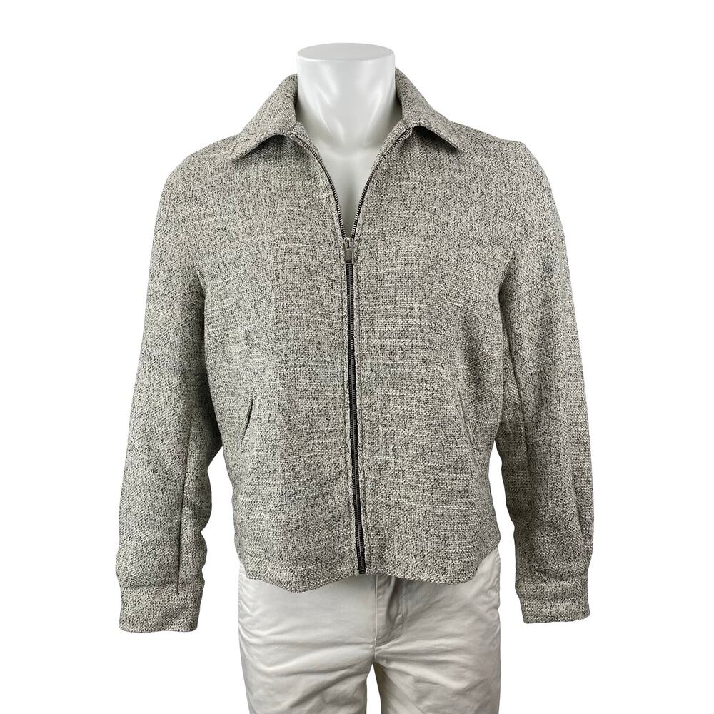 H&M Men's Gray Long Sleeve Full Zip Collared Regular Fit Shacket Jacket Size S